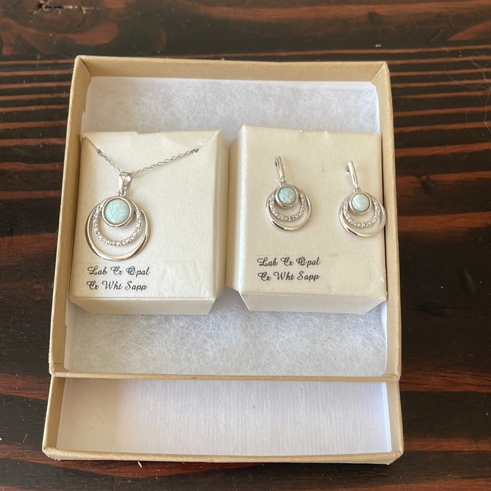 Opal Necklace and Matching Opal Earrings! Never worn, tags still on.